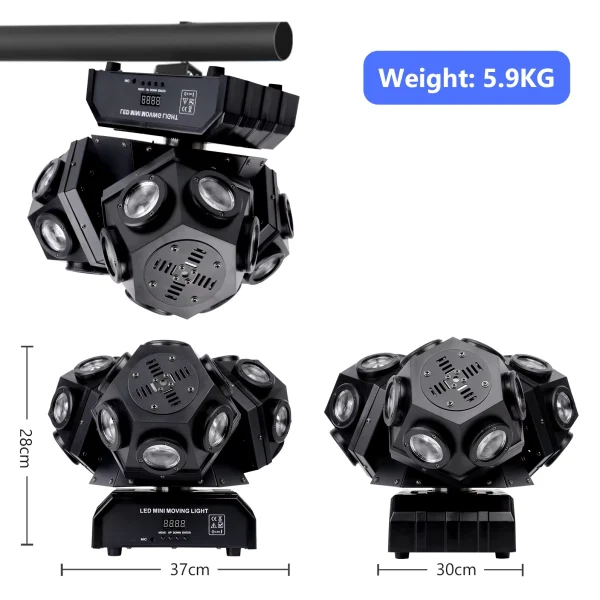 Laser Stage Move Headlights Three Heads RGBW Rotating Moving DMX512 for Disco Party Bar Lamp