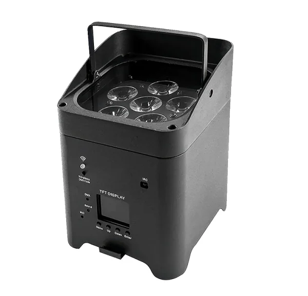 Spot battery powered uplights wireless RGBAW+UV lighting with D-Fi DMX control