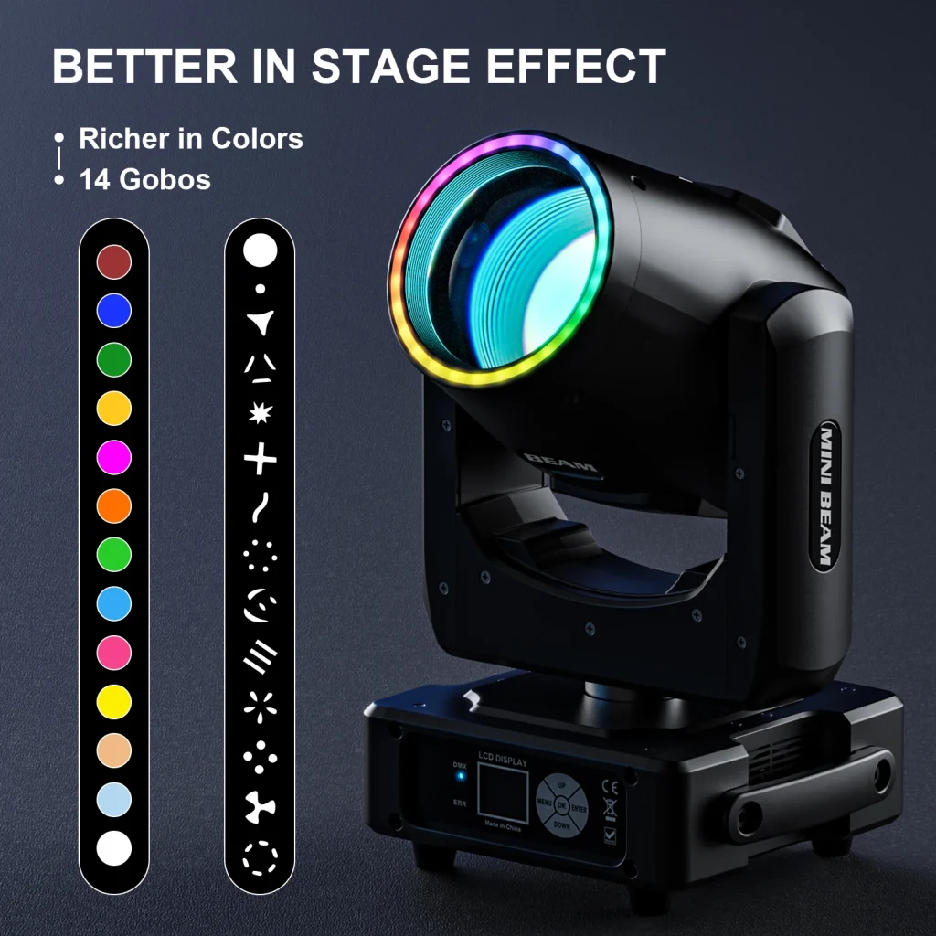 Mini Beam Moving Head Light RGBW DMX512 Stage Lights For Play DJ Wedding Party Music Mini Beam Moving Head Light RGBW DMX512 Stage Lights For Play DJ Wedding Party Music